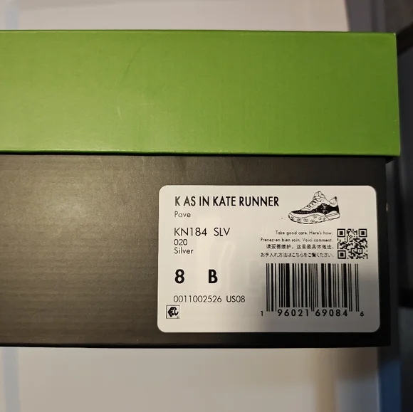 K as in Kate Runner Embellished Silver And White Sneaker. Size 8 NWT - Picture 4 of 6